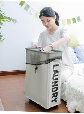 Laundry Basket Foldable Dirty Clothes With Wheels Organizer