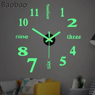 Creative Digital Wall Clock Sticker Watch Modern Design DIY