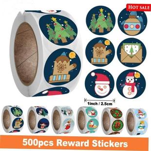 500pcs Reward Stickers Encouragement Sticker Roll christmas1