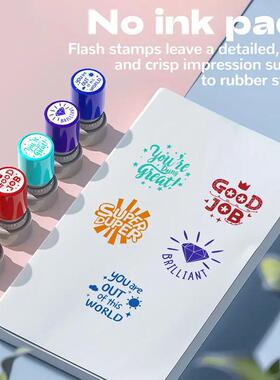 Teacher Comment Stamps Automatic Ink Round Educational