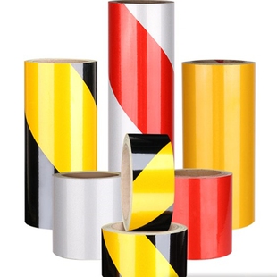 台阶反光贴防墙角胶反光贴黄红警示带限高杆反光贴路障石球反光贴