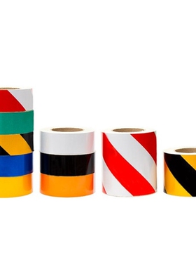 彩光贴黄黑反光胶带隔离红色胶带40cm红白条胶带晶格10公分反光贴