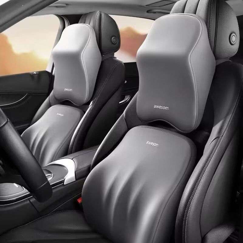 汽车头枕腰靠车靠背垫车载腰枕驾驶座椅腰托腰部支撑护腰护颈套装
