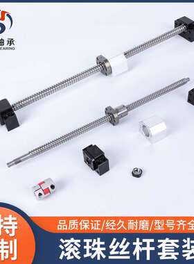 精密滚珠丝杆 SFU1605 200 300 350 1500BKBF12 标准加工丝杠螺母