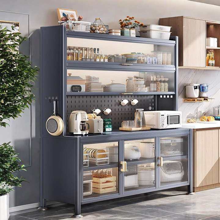 厨房餐边柜钢制储物柜多层置物架靠墙一体柜落地带门收纳柜喂养台,厨房/烹饪用具,厨房置物架/置物柜/角架,淘宝优惠券,粉丝福利购,淘宝优惠卷