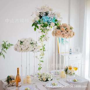 新款透明亚克力方架婚庆桌摆花架路引道具用品舞台橱窗布置装饰