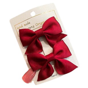 儿童蝴蝶结发饰红色小夹子发卡女孩发夹女童网红宝宝公主头饰前额