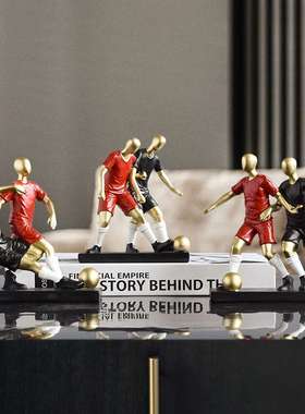 跨境简约轻奢迷你足球运动员摆件家居电视柜酒柜书房卧室桌面装饰