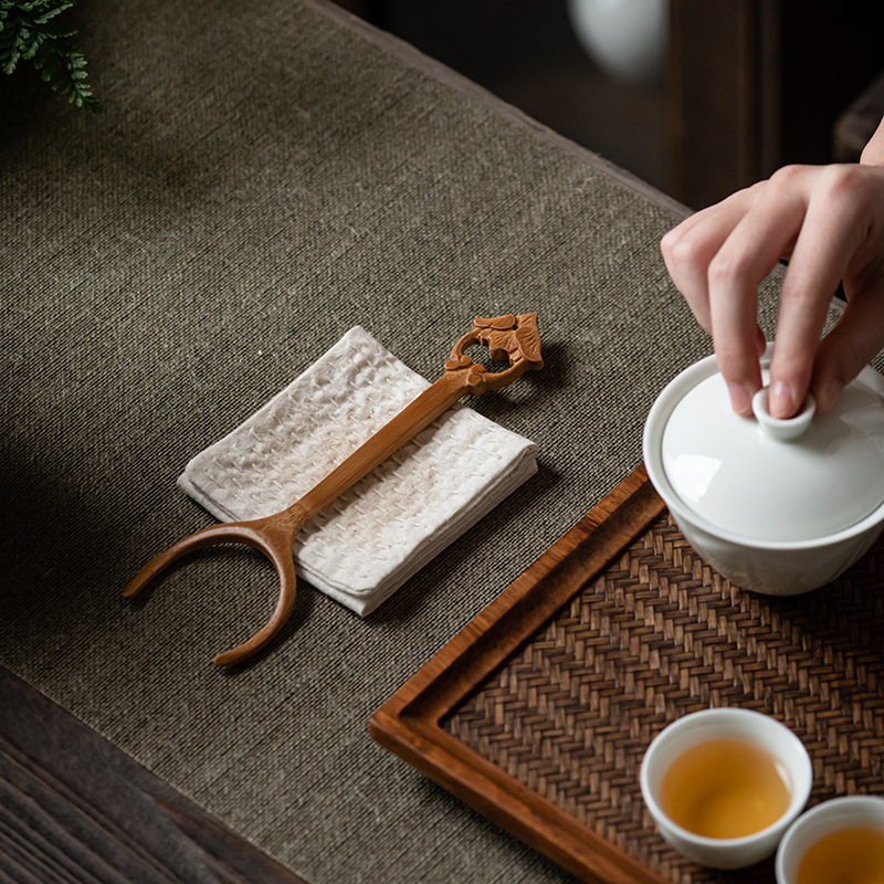 精品手工竹雕杯叉防烫壶叉竹杯夹茶杯架功夫茶具茶道零配