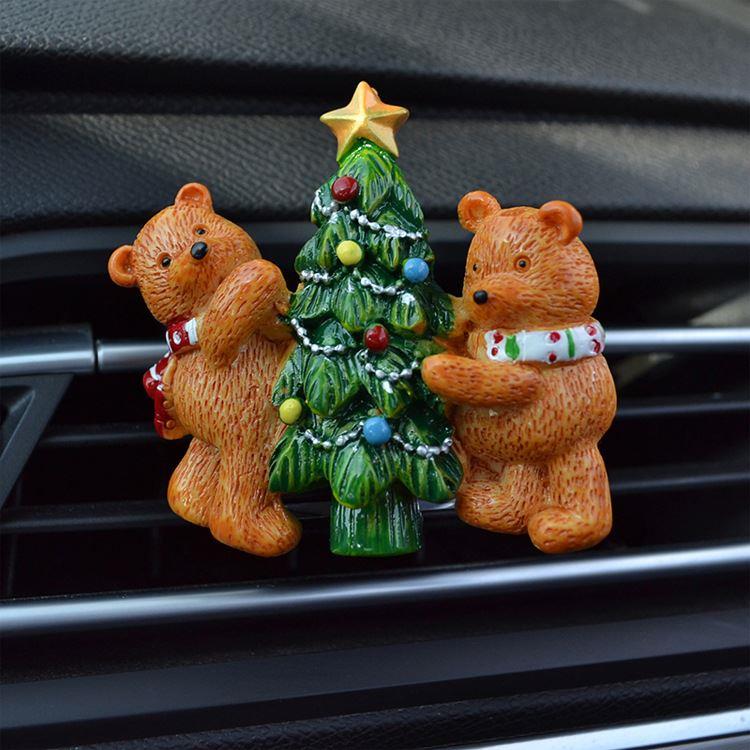 汽车风口香水夹 创意圣诞节礼品圣诞老人出风口香水 车内装饰