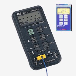 牌TES-1307记忆型温度表 TES1307热电偶温度计带记录功能