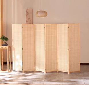 包邮新中式竹编屏风客厅挡板卧室移动折屏简约现代折叠隔断墙遮挡