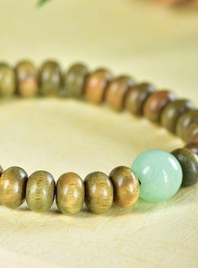 2026天然阿根廷绿檀木算盘珠diy东陵玉隔珠男女时尚文玩手链手串