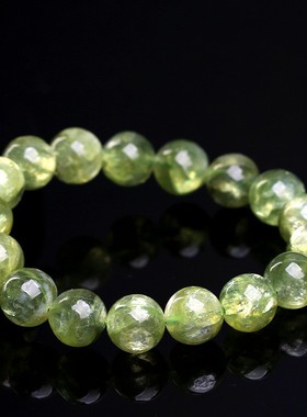 2026鸿初珠宝 天然绿祖母晶手链 绿色祖母晶圆珠手串散珠 厂家直