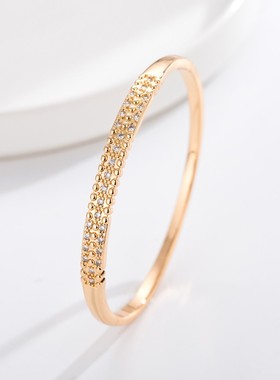 2026跨境热销精工微镶双排钻手镯手环女轻奢简约百搭设计感手饰品