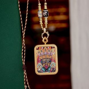 2026青海热贡手绘唐卡扎基拉姆项链钛钢卡壳非遗文化文玩工厂货源