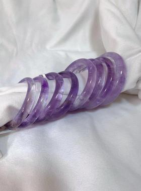 2025蓝星珠宝店-天然巴西紫水晶手镯 薰衣草紫冰糖料紫黄晶镯子仙