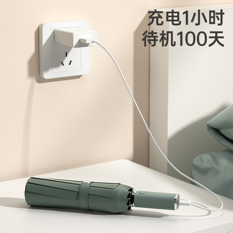 黑科技三射灯照明全自动折叠伞图片