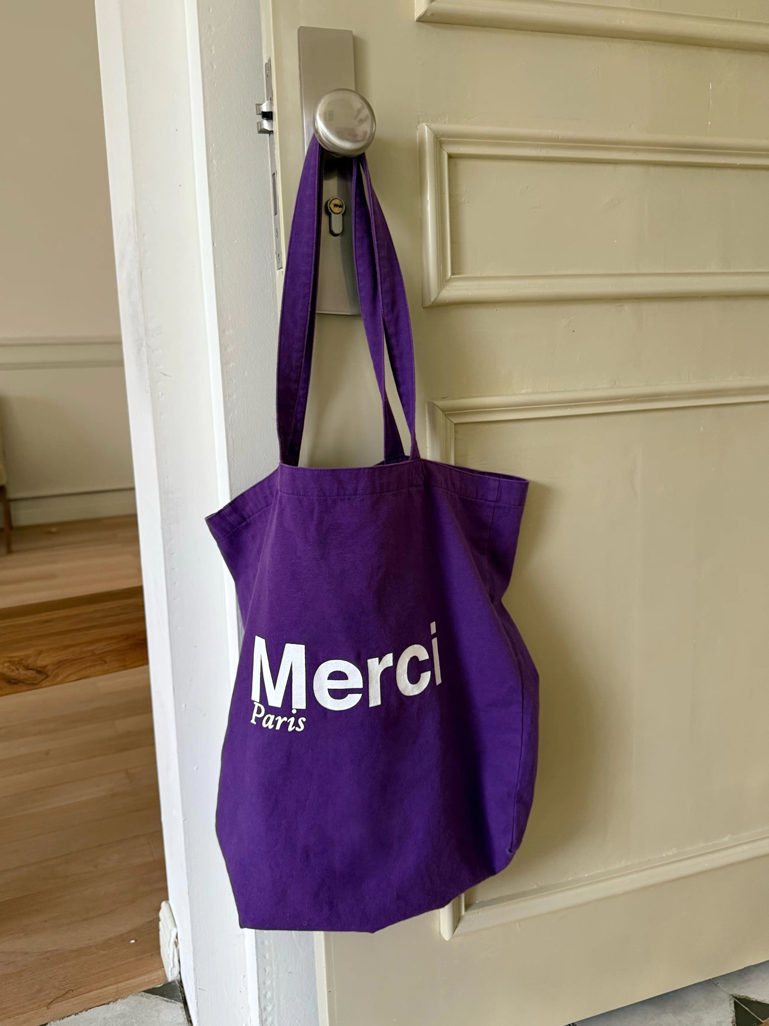 Merci法式帆布包 2025秋冬新款深紫色 大容量实用环保袋