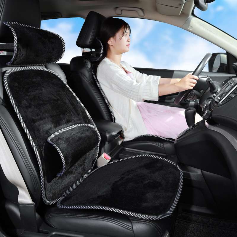 汽车坐垫冬季短毛绒简约保暖全包车垫子车座垫秋冬通用腰靠背脖枕