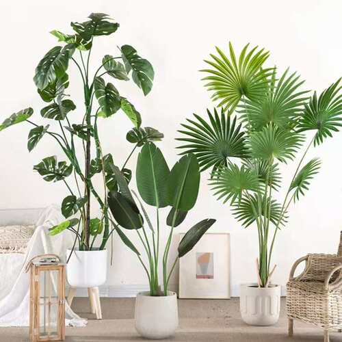 北欧仿真龟背植物 龟背叶盆栽大叶装饰 ins风龟背竹落地绿植摆设