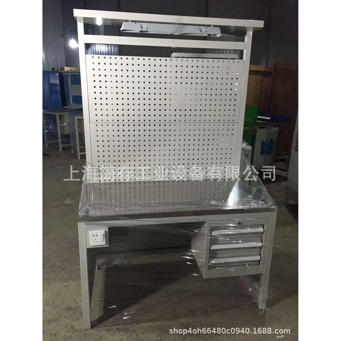 重型方孔挂板工作桌 模具桌 钳工桌不锈钢方管操作台实验室工作桌