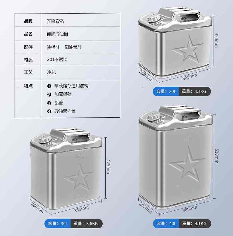 齐鲁安然201不锈钢油桶20L汽车摩托车载便携式汽油桶户外加厚汽车使用感如何?