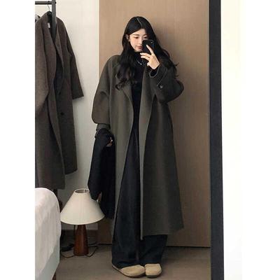 呢子大衣外套女2024秋冬新款毛呢高级感超好看小个子赫本风中长款