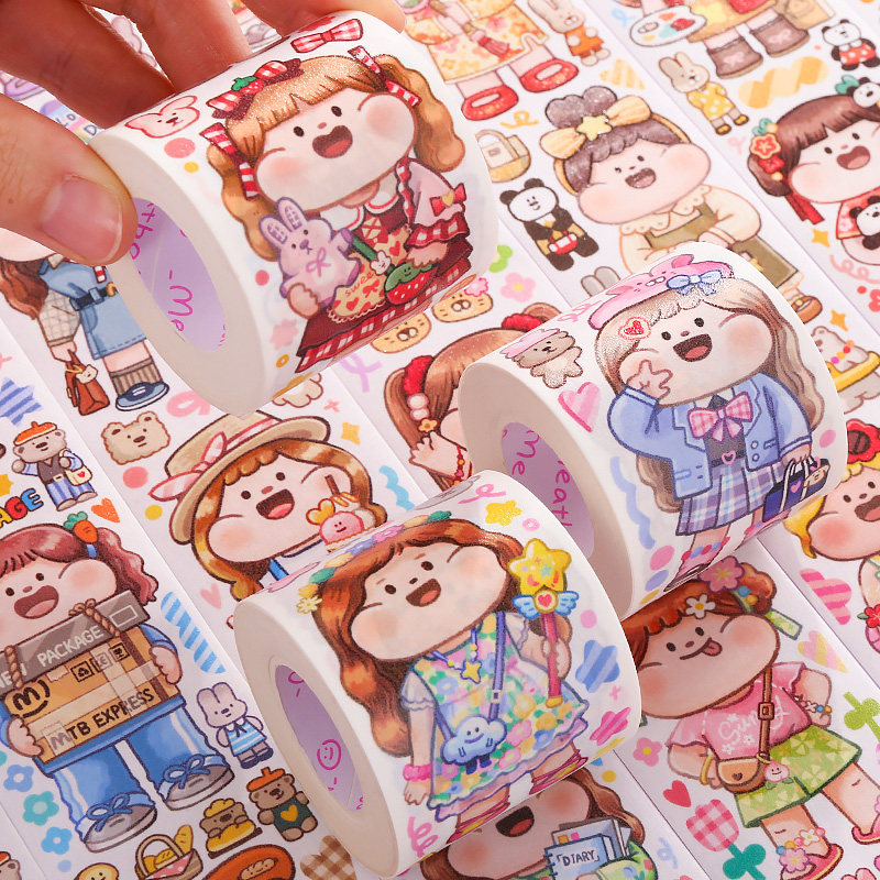 肉球胶带meatball整卷新款大女孩春夏穿搭人物手帐贴纸元气满满新品特