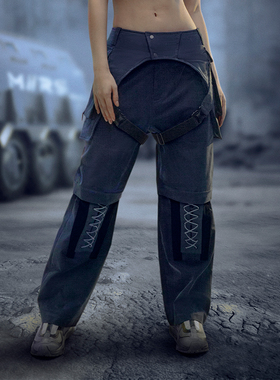 不作恶「灰刃特工套裤_两件套」赛博朋克直筒廓形可拆卸裤腿