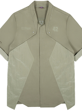 XIPHEVIL「02式终端作训衬衣」赛博朋克阿美咔叽短袖工装衬衫春秋