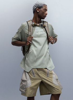 XIPHEVIL「矩网织梦生态服」索罗娜速干凉感网眼美式宽松口袋T恤