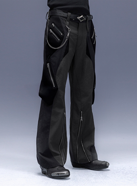 XIPHEVIL「执刑者长裤」微弹多口袋拉链修身可调节阔腿裤赛博朋克