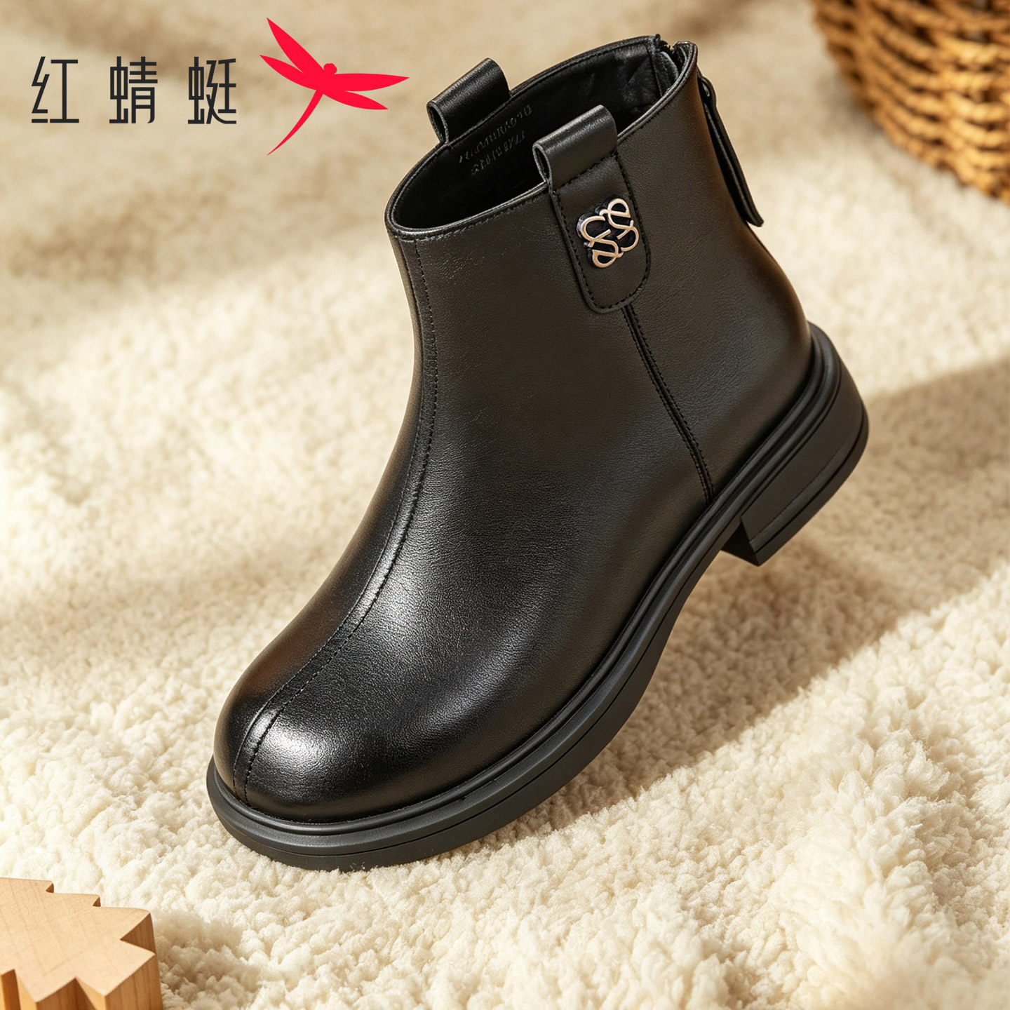 红蜻蜓冬季新款通勤女短靴