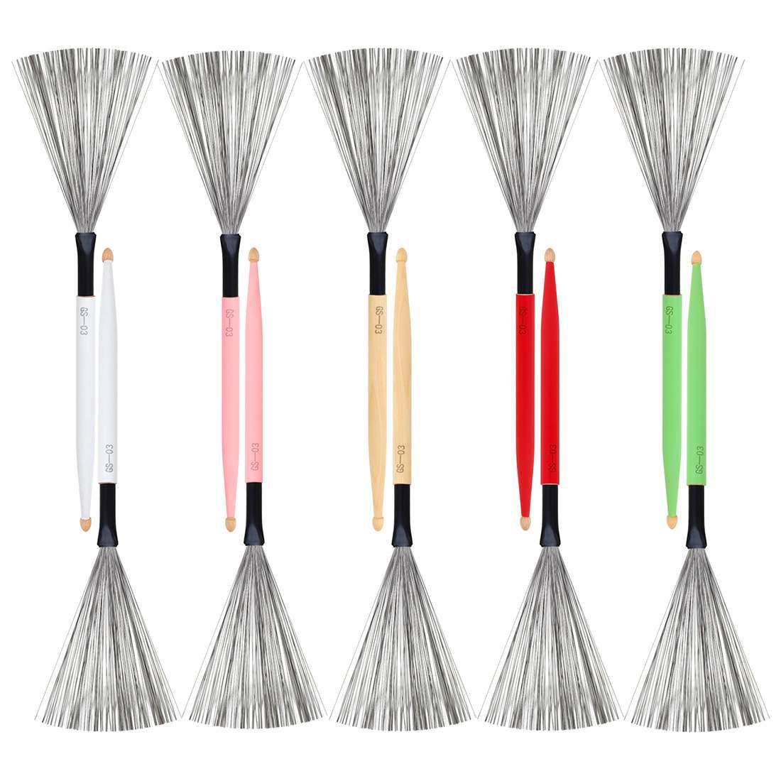 双头两用彩色金属架子鼓爵士鼓鼓棒鼓刷 新款双头两用彩色 鼓棒刷