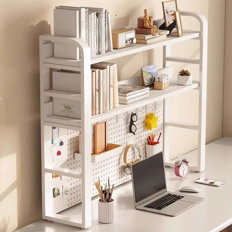 桌面置物架洞洞板架子书桌上铁艺书架办公电脑桌多层收纳架整理架