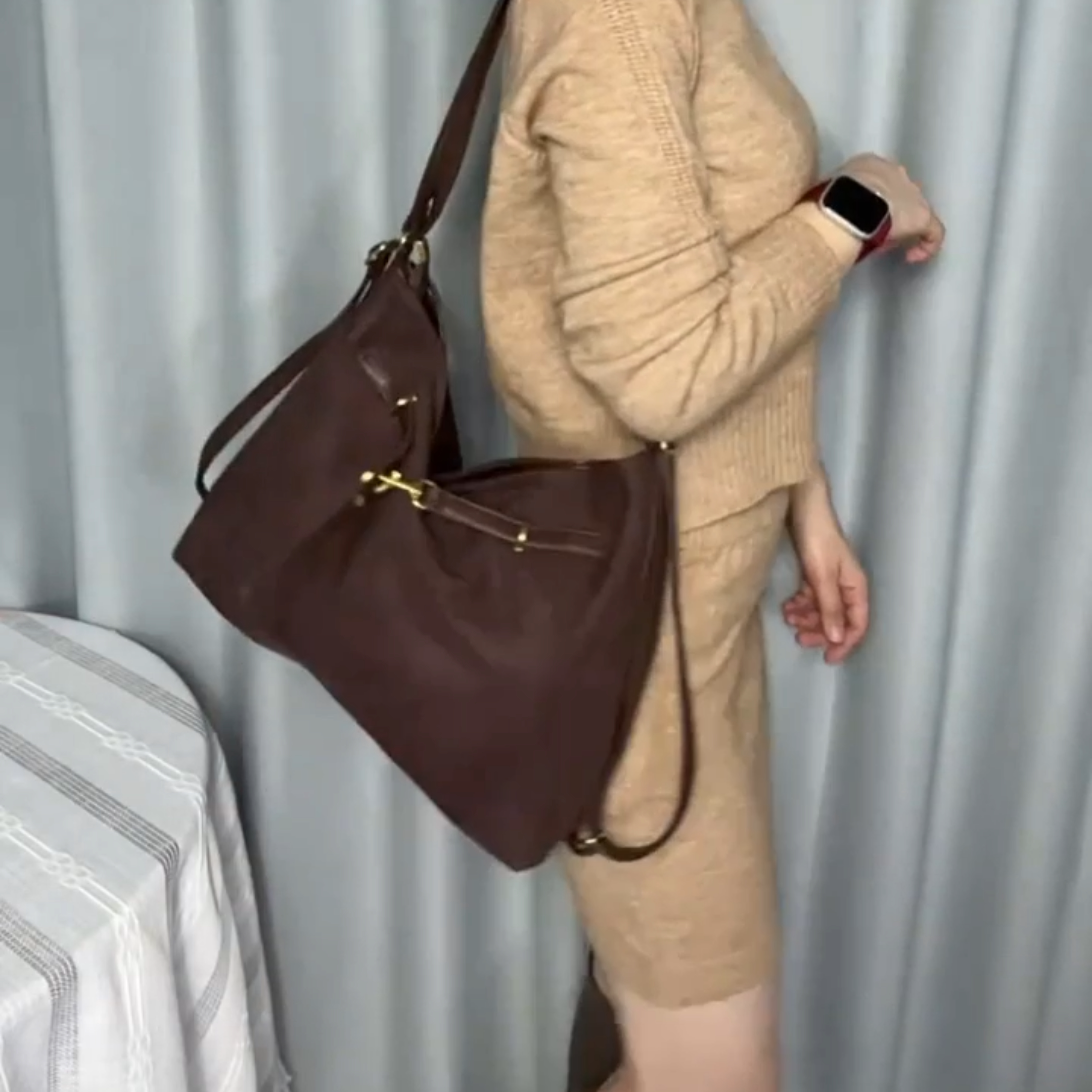 包包女款爆款2025新款跨境麂皮绒单肩包大容量高级感百搭手袋