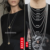 高级泰国佛牌链子铂金色男女长款 细玉石吊坠挂链不掉色唐卡项链绳