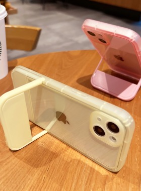 支架壳适用苹果14promax手机壳iphone13创意12透明硅胶XR新款软壳12Pro全包11男女款xsmax个性简约防摔保护套