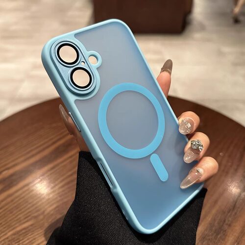 适用苹果16/15pro手机壳iPhone17promax新款磁吸充电13por全包镜头膜12磨砂硬壳14防摔防指纹11远峰蓝保护套