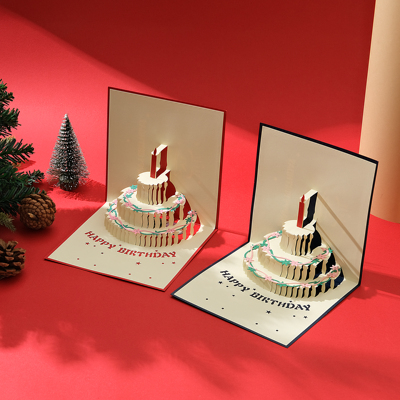 生日贺卡立体蛋糕高级感礼物