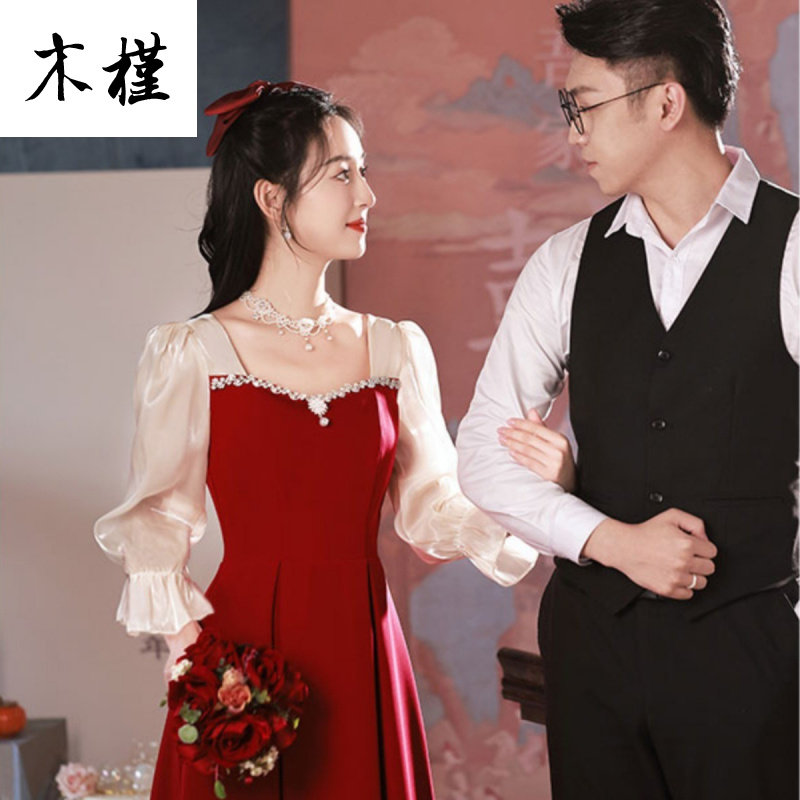 2025秋冬敬酒服新娘连衣裙