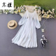 2025年新款 裙 三亚海边度假连衣裙大摆白色高级感雪纺沙滩裙超长款