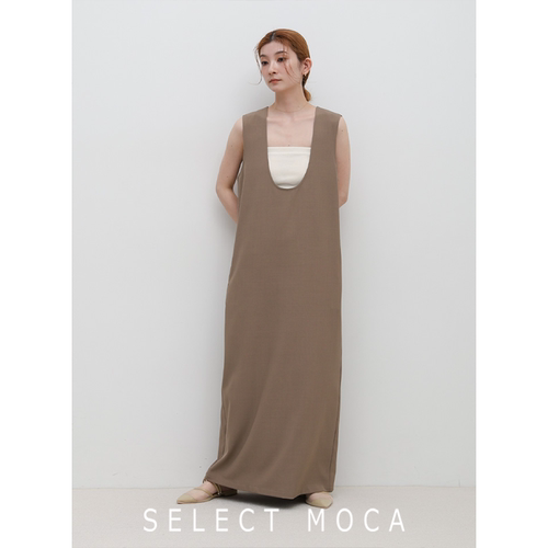 SELECTMOCA美背开衩长款连衣裙