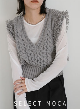 SELECT MOCA秋冬新款v领流苏绳结针织背心百搭日本直邮20001451