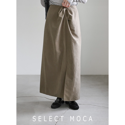 selectMOCA扭结设计显瘦中长裙