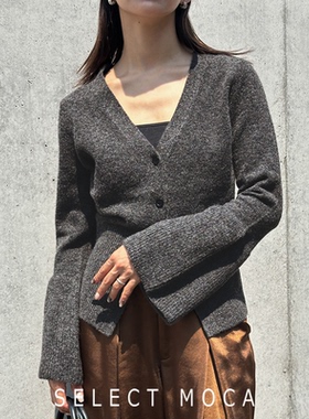 SELECT MOCA秋冬V领纯色毛衣开衫个性袖口百搭日本直邮30001635