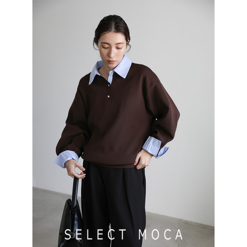 selectMOCA假两件针织衫