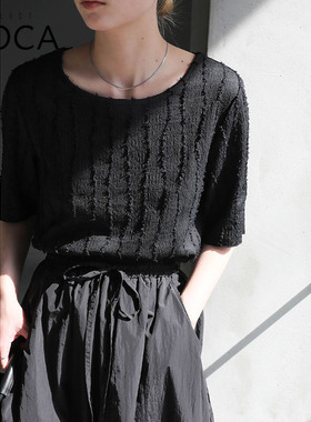 SELECT MOCA 蓬松波浪线条式设计短袖上衣 T恤女日本直邮30001560