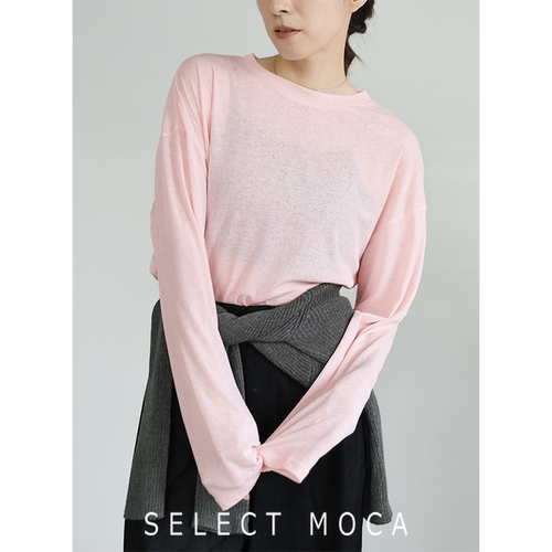 SELECT MOCA 薄纱透视款圆领上衣长袖T恤打底女日本直邮30001433